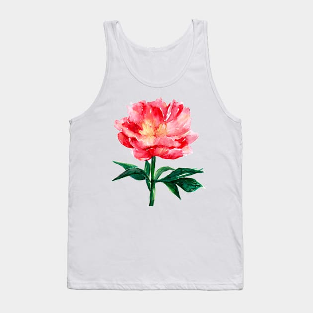 Loose Watercolor Peony Tank Top by artofsuff